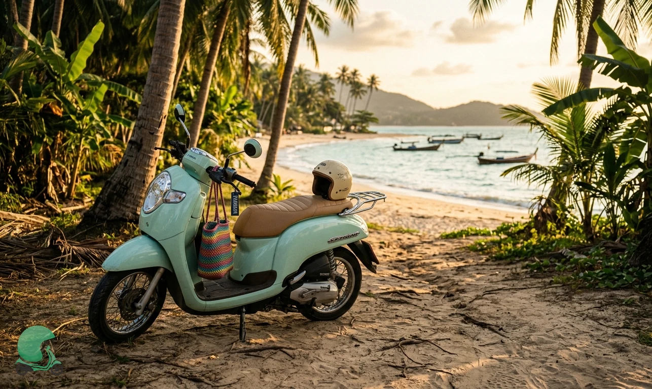 Ready to ride the Honda Scoopy in Koh Phangan