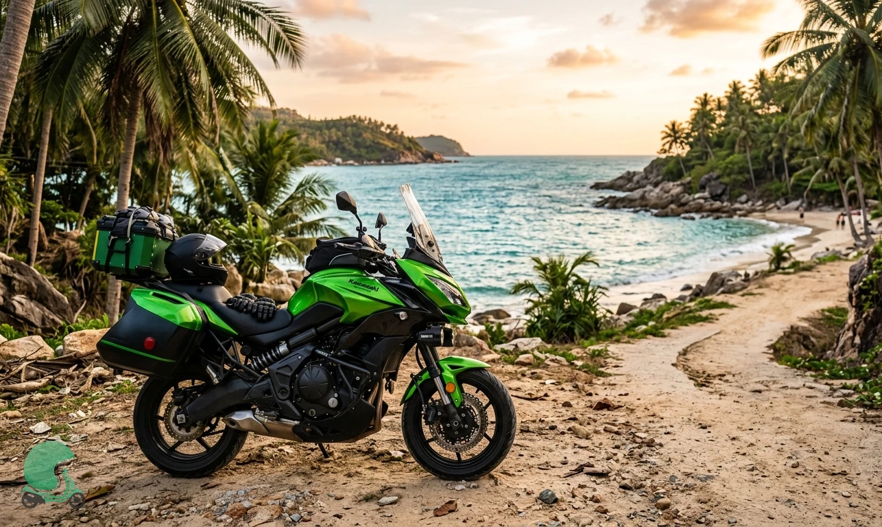 Ready to ride the Kawasaki Versys 650 in Koh Phangan