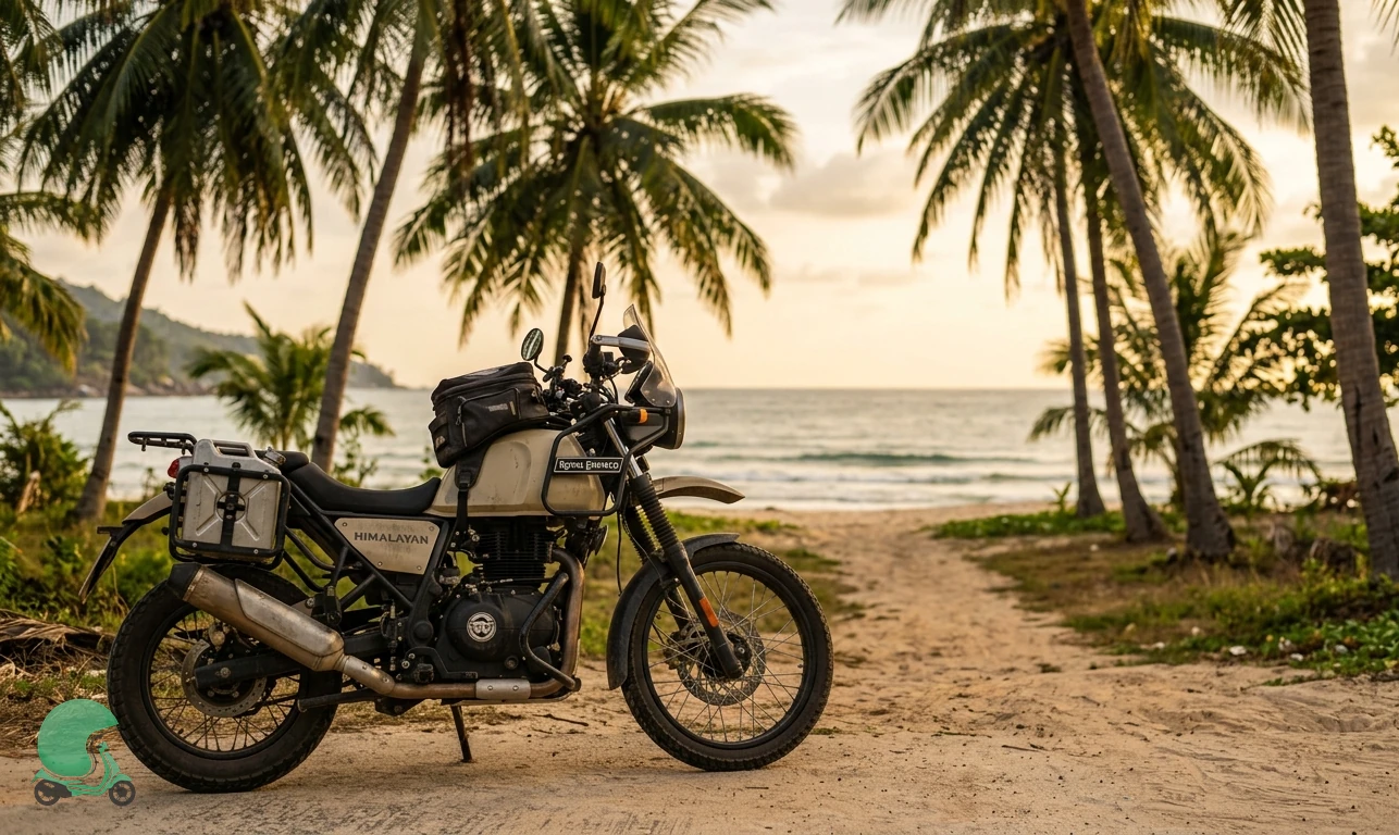 Ready to ride the Royal Enfield Himalayan in Koh Phangan